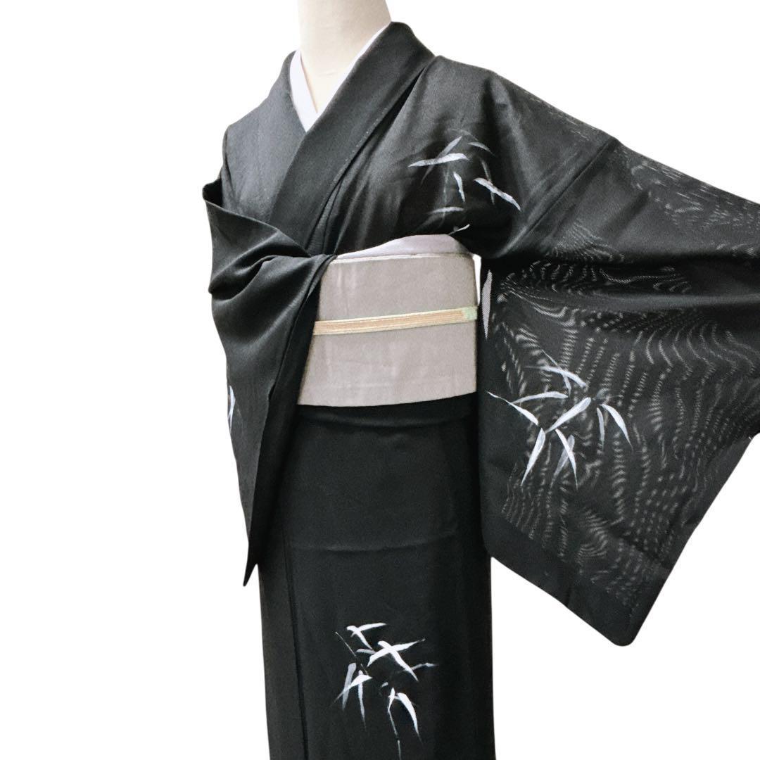 Y3132◆美品 夏着物 正絹 手縫い仕立て 訪問着 正絹単衣訪問着 レンタルフルセット「手描友禅 百合