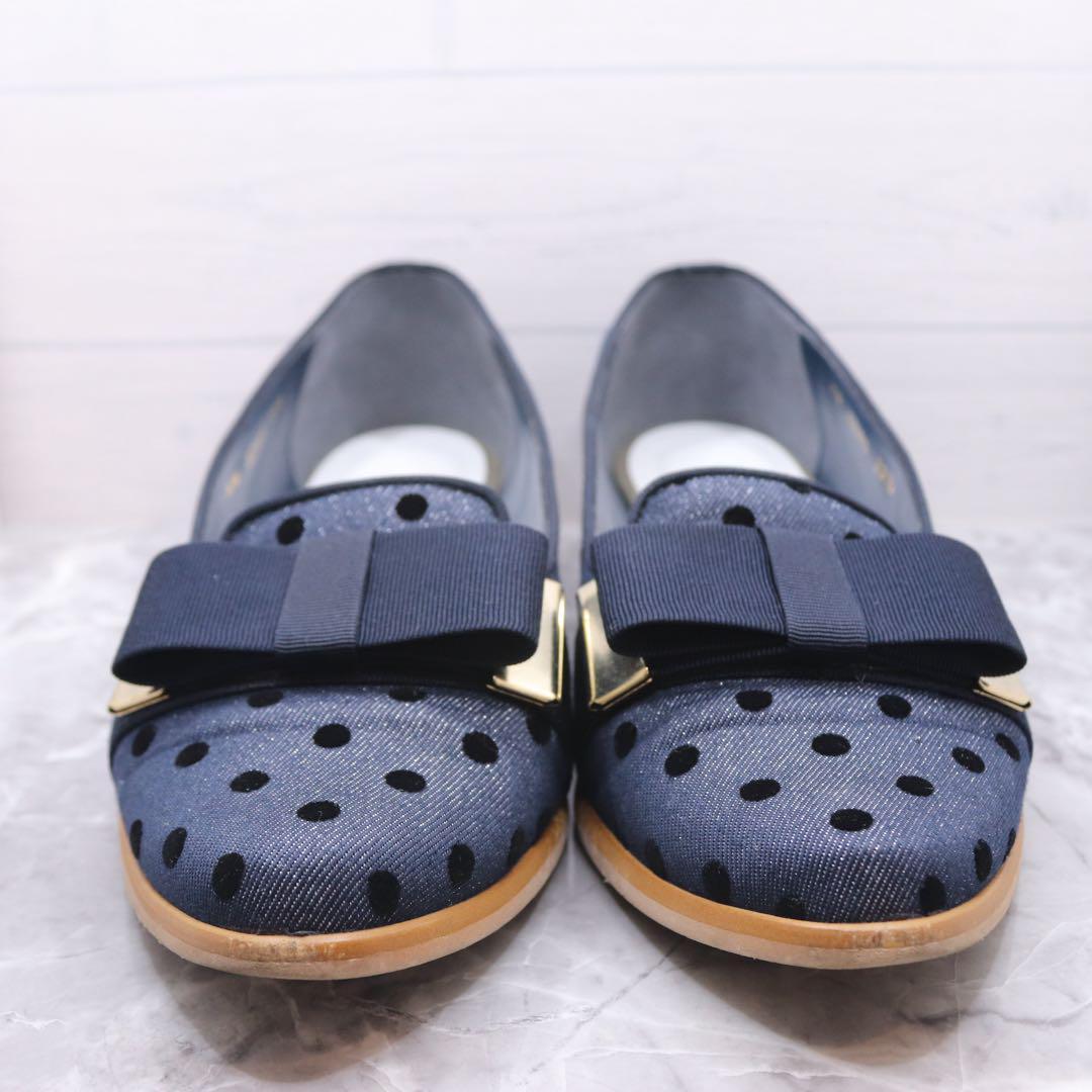 大人女性の 美品】ダイアナdianaオペラシューズ 23.5 ネイビー ローファー 靴