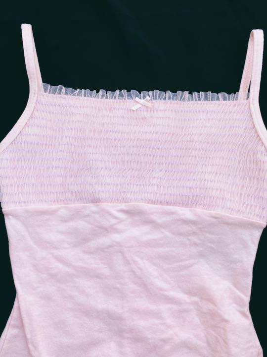 新品 チャコット☆チュール生地シャーリング刺しゅう