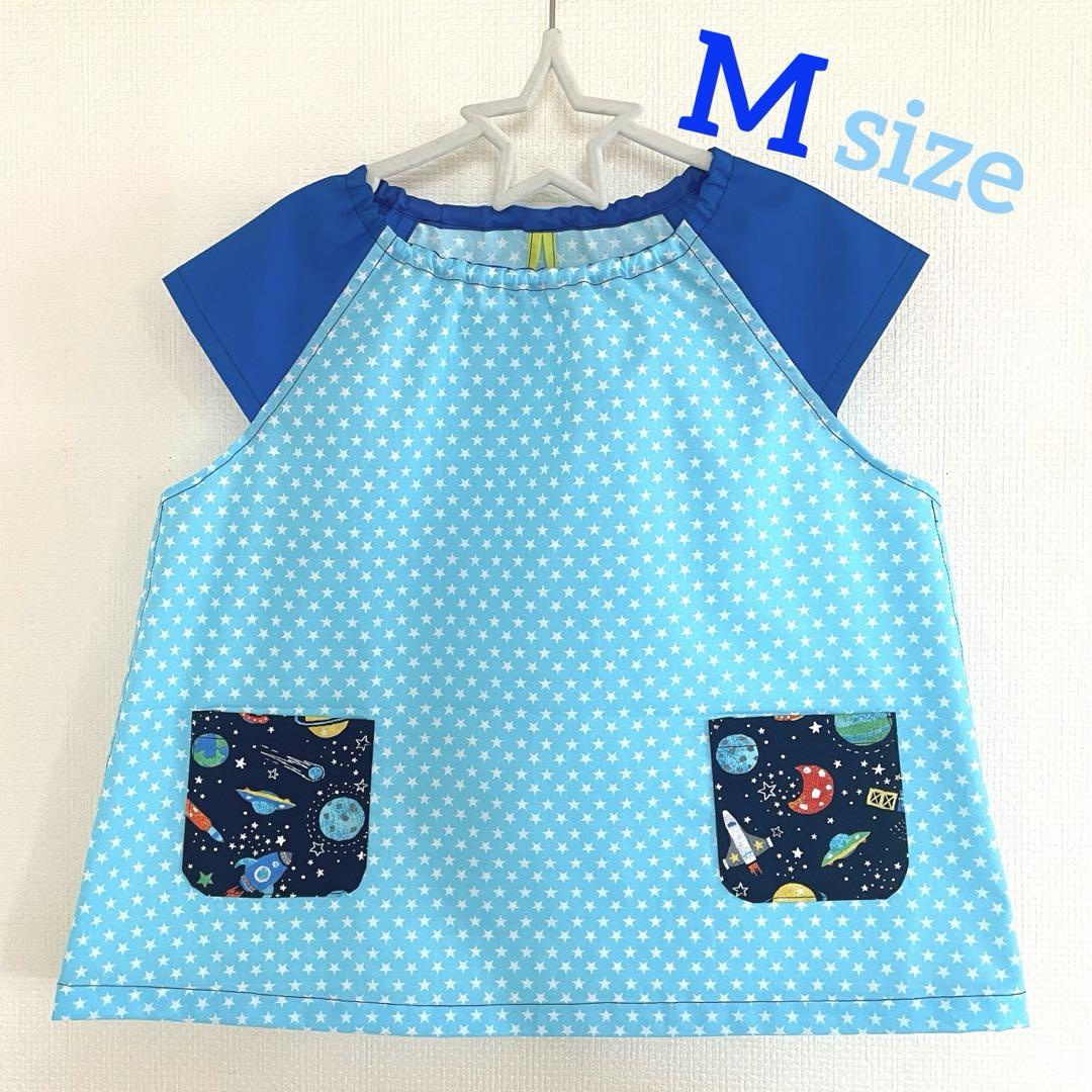 ハンドメイド★半袖スモック M (100〜110cm)