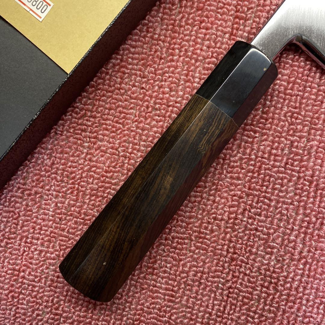 青二鋼勘所切付型出刃包丁180㎜ 6寸