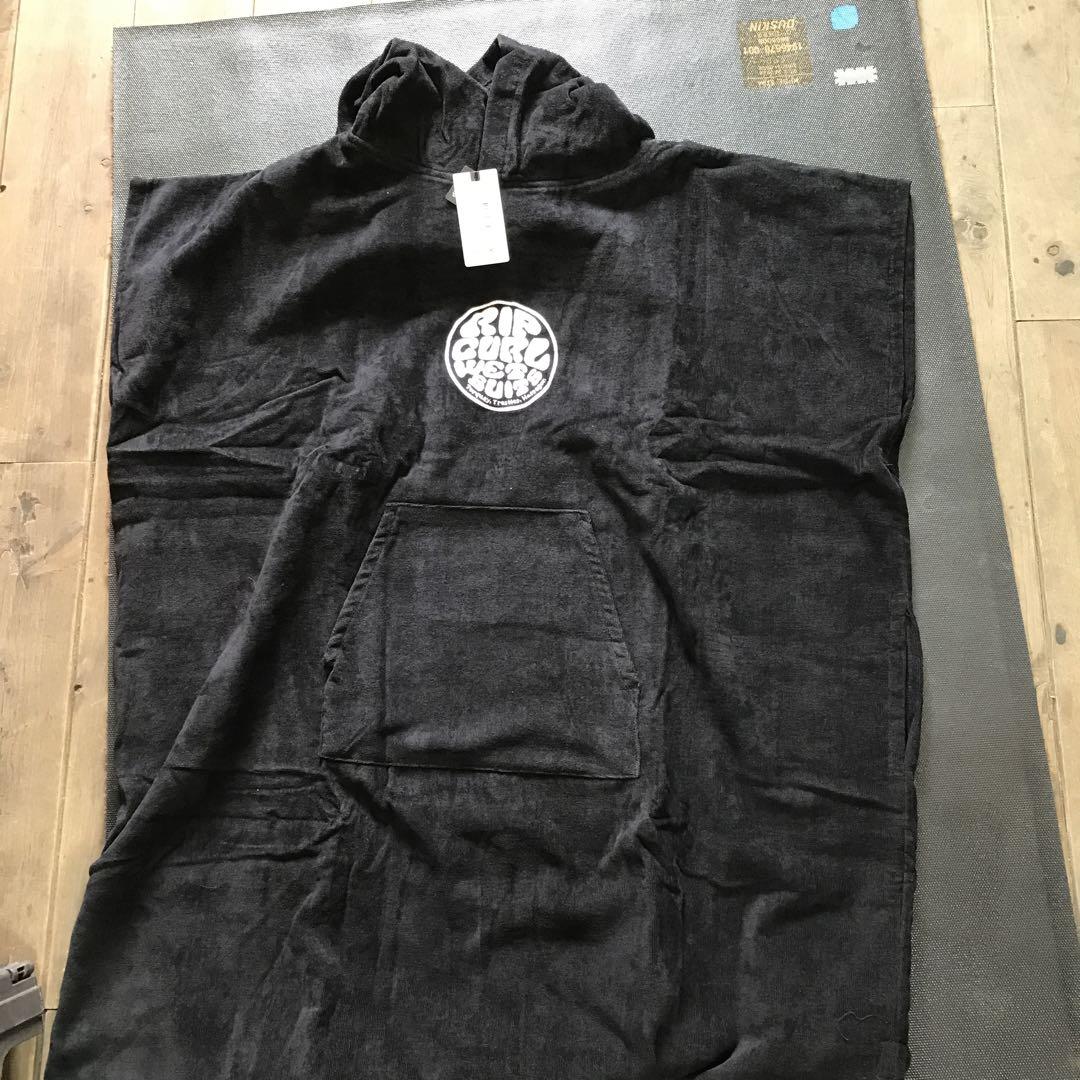 Rip Curl リップカールポンチLogo Hooded Towel ブラック
