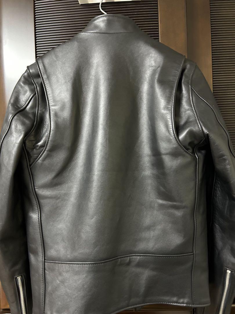 Schott ブラックレザー シングルライダースジャケット 34