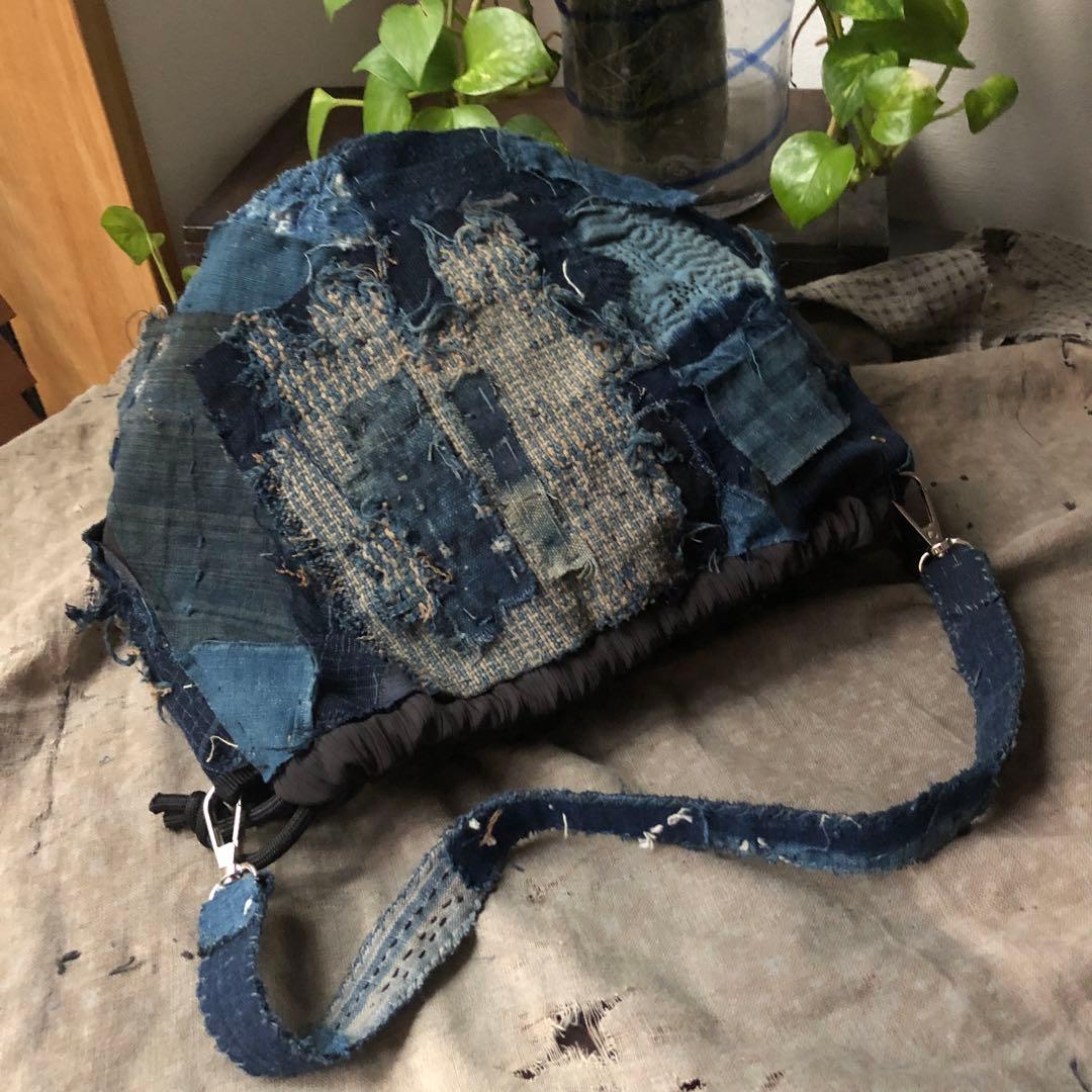 作って見ませんか『稀に見る襤褸』とミナで巾着ショルダー/ミナペルホネン/藍染