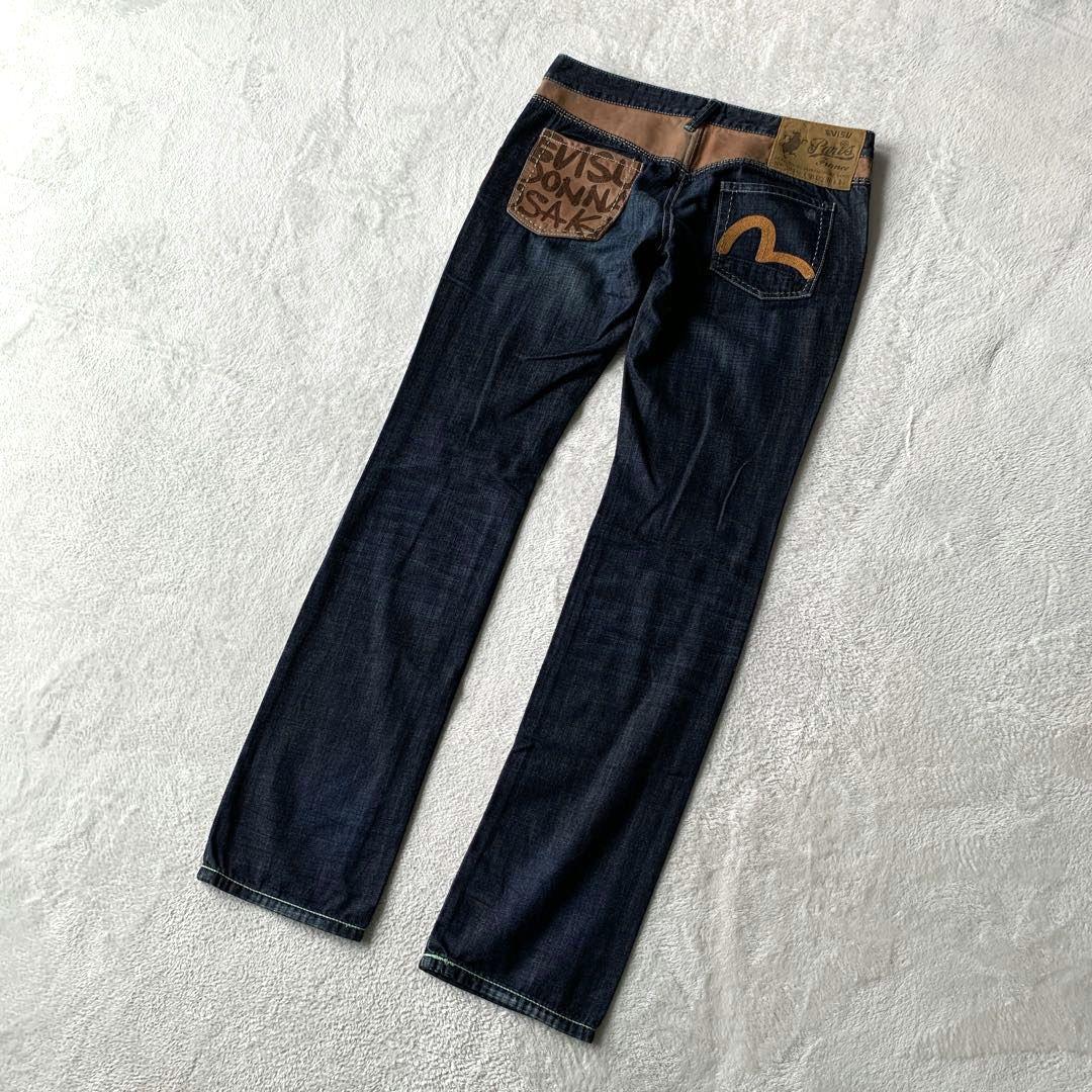 超希少 美品！EVISU PARIS エヴィス デニム パンツ ジーンズ レザー