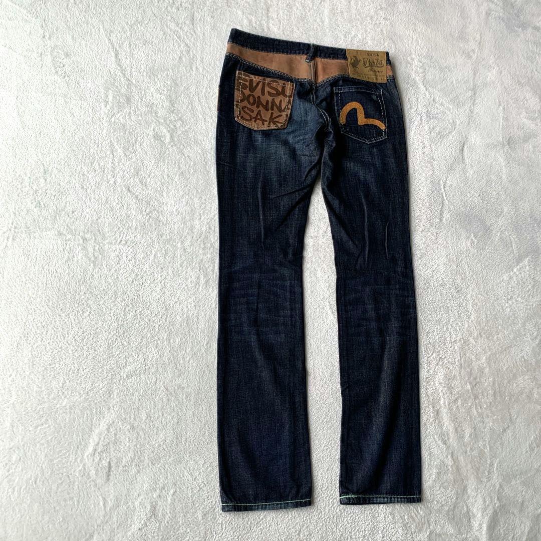 超希少 美品！EVISU PARIS エヴィス デニム パンツ ジーンズ レザー