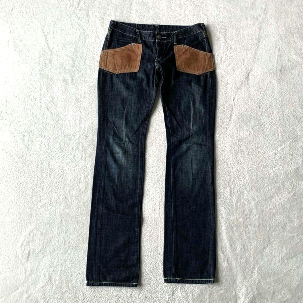 超希少 美品！EVISU PARIS エヴィス デニム パンツ ジーンズ レザー