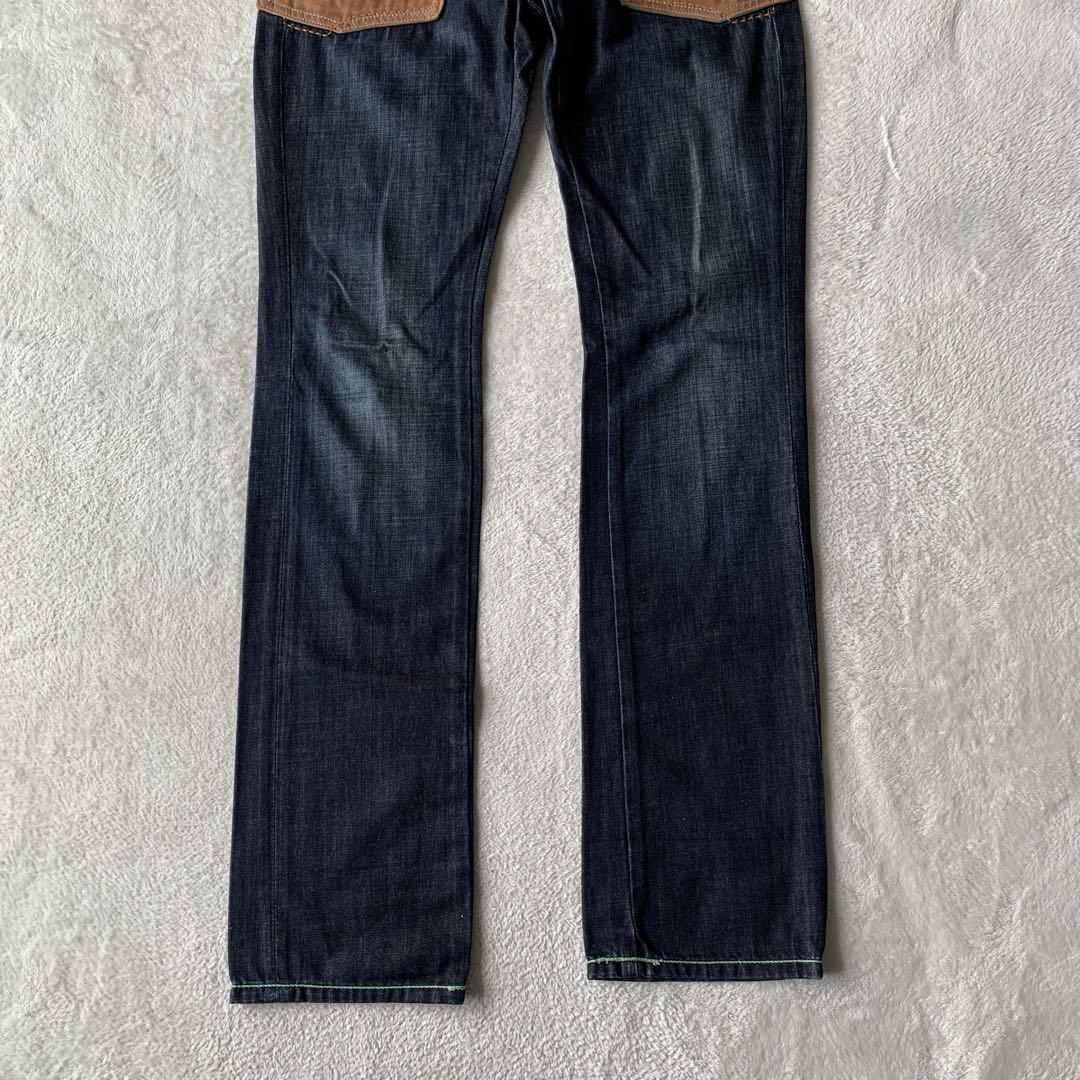 超希少 美品！EVISU PARIS エヴィス デニム パンツ ジーンズ レザー