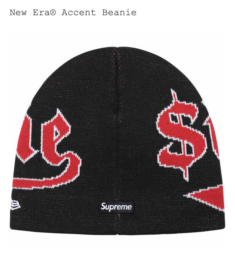 supreme New Era Accent Beanie Black