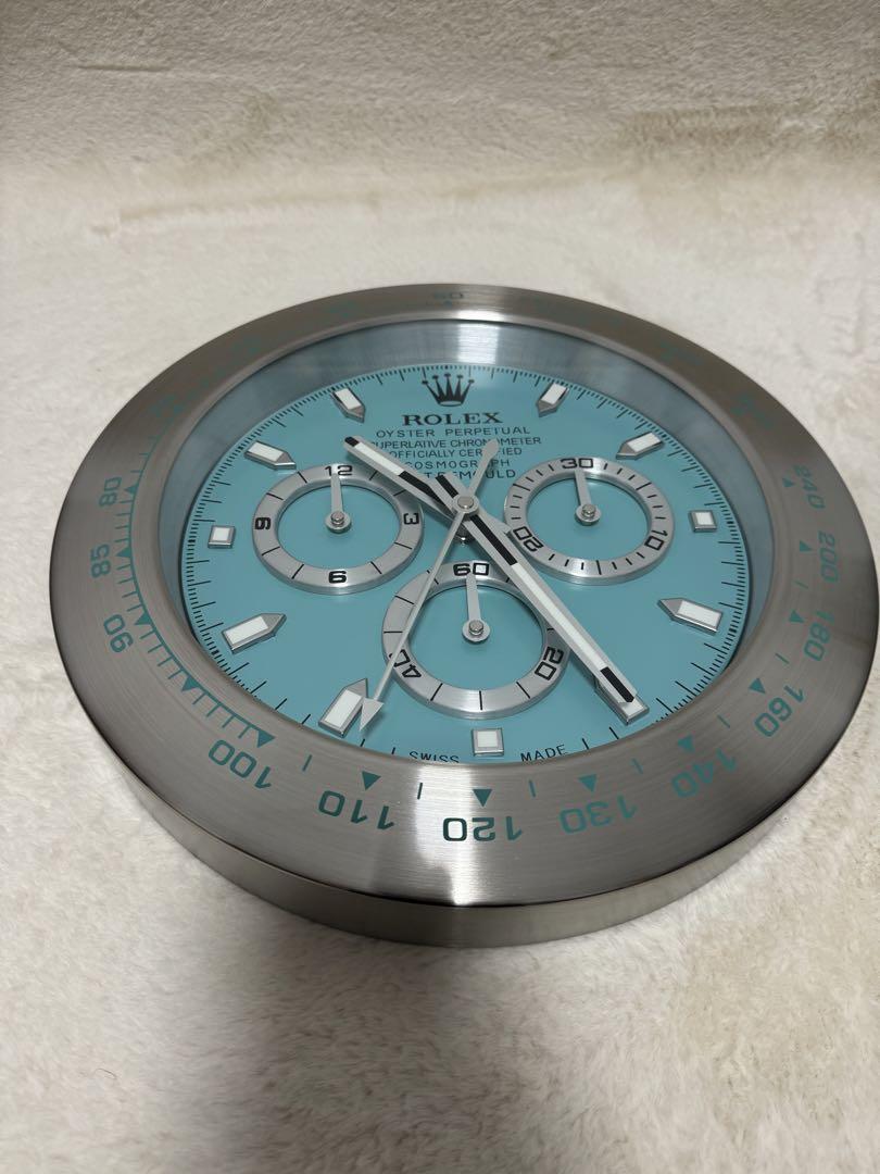 人気のクリスマスアイテムがいっぱい！ ✨本日限定価格✨ROLEX 掛け時計 ティファニーブルーシルバー インテリア時計