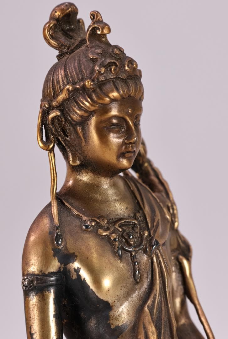 仏教美術　高村光雲 原型　聖観音菩薩立像　銀900刻印　高さ20㎝　重さ501g