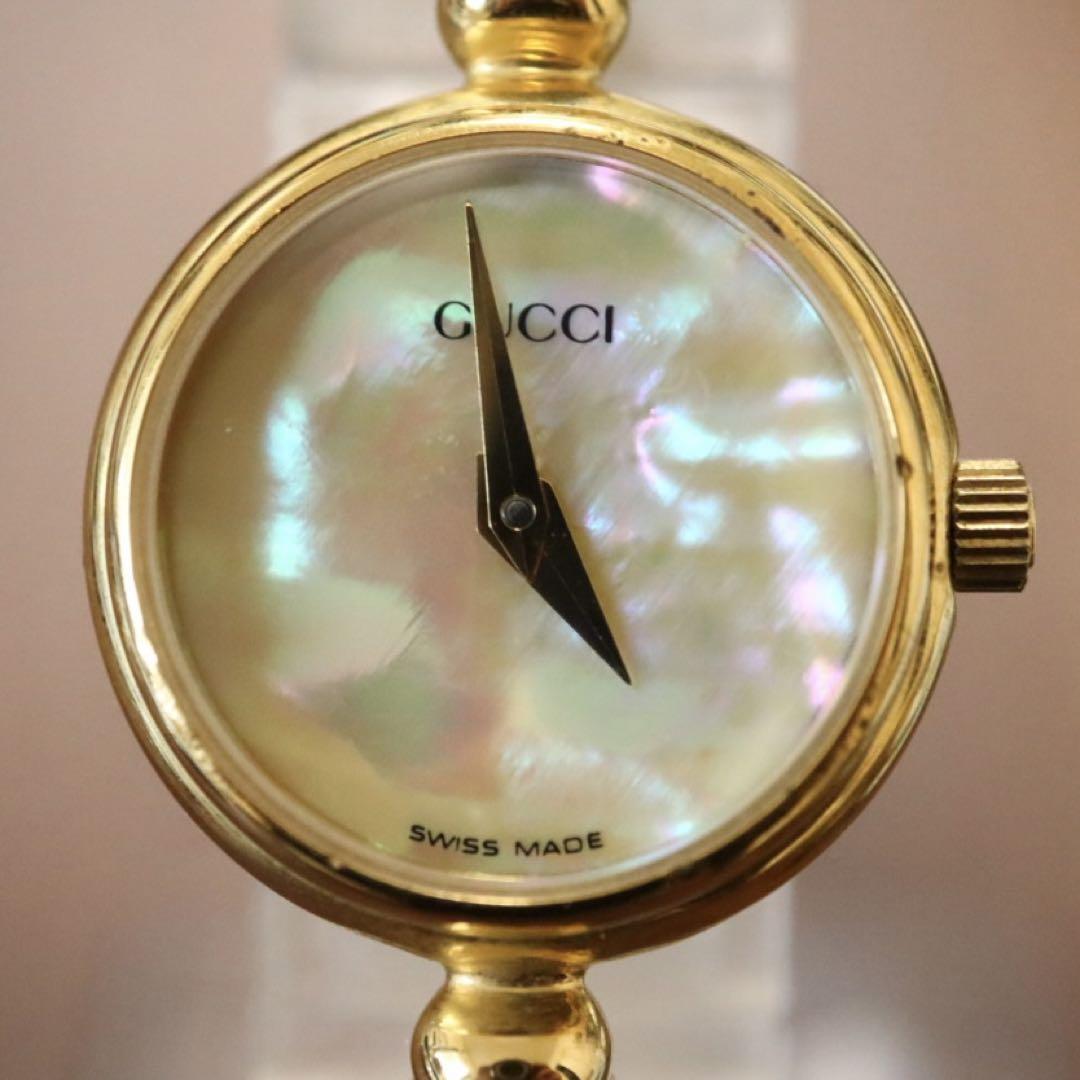 【美品】GUCCI グッチ シェル 2700.2.L ゴールド 腕時計 稼動品