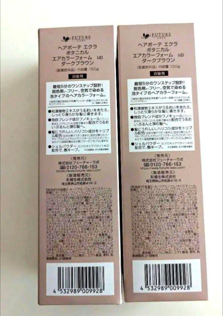 ヘアボーテエクラ　ボタニカル エアカラーフォームup　ダークブラウン　２本セット