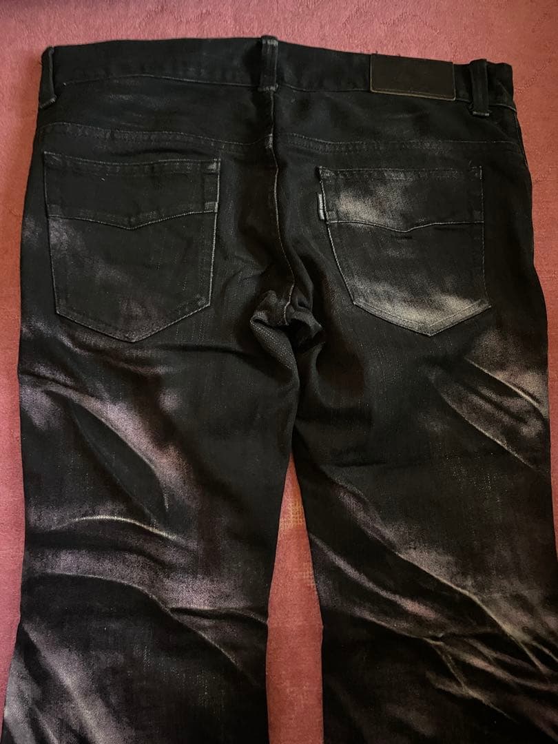 トルネードマート　ダークパープル　ダークグレー ブーツカットデニム Lサイズ