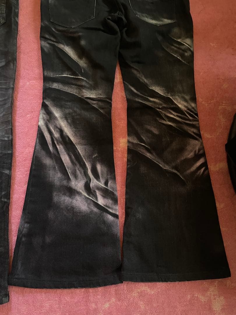 トルネードマート　ダークパープル　ダークグレー ブーツカットデニム Lサイズ