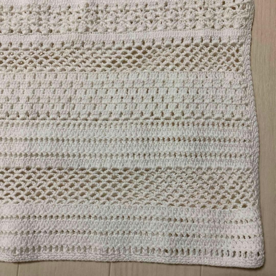 23区　クロシェ編み　鍵編み　白　ワンピース　ノースリーブ