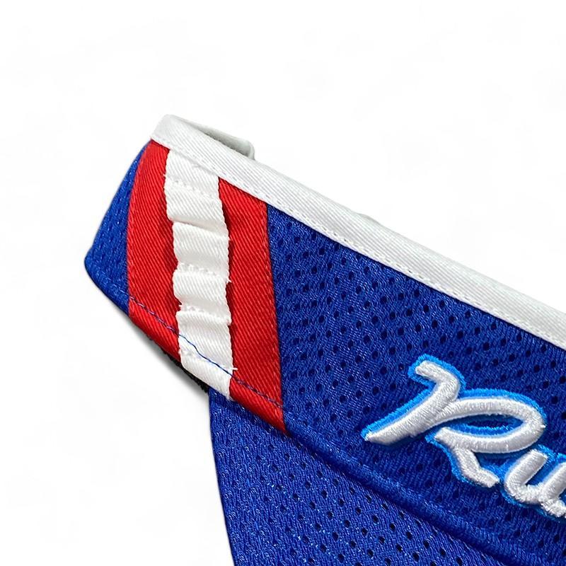 Russeluno ラッセルノ ロゴ メッシュ サンバイザー ブルー 美品 RUSSELUNO ラッセルノ サンバイザー メッシュ ブルー F