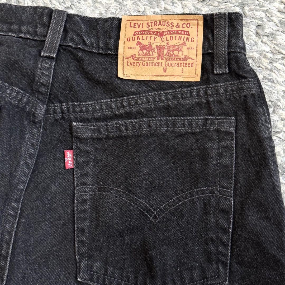 90s リーバイス ブラックデニムショートパンツ 550 505 メキシコ製