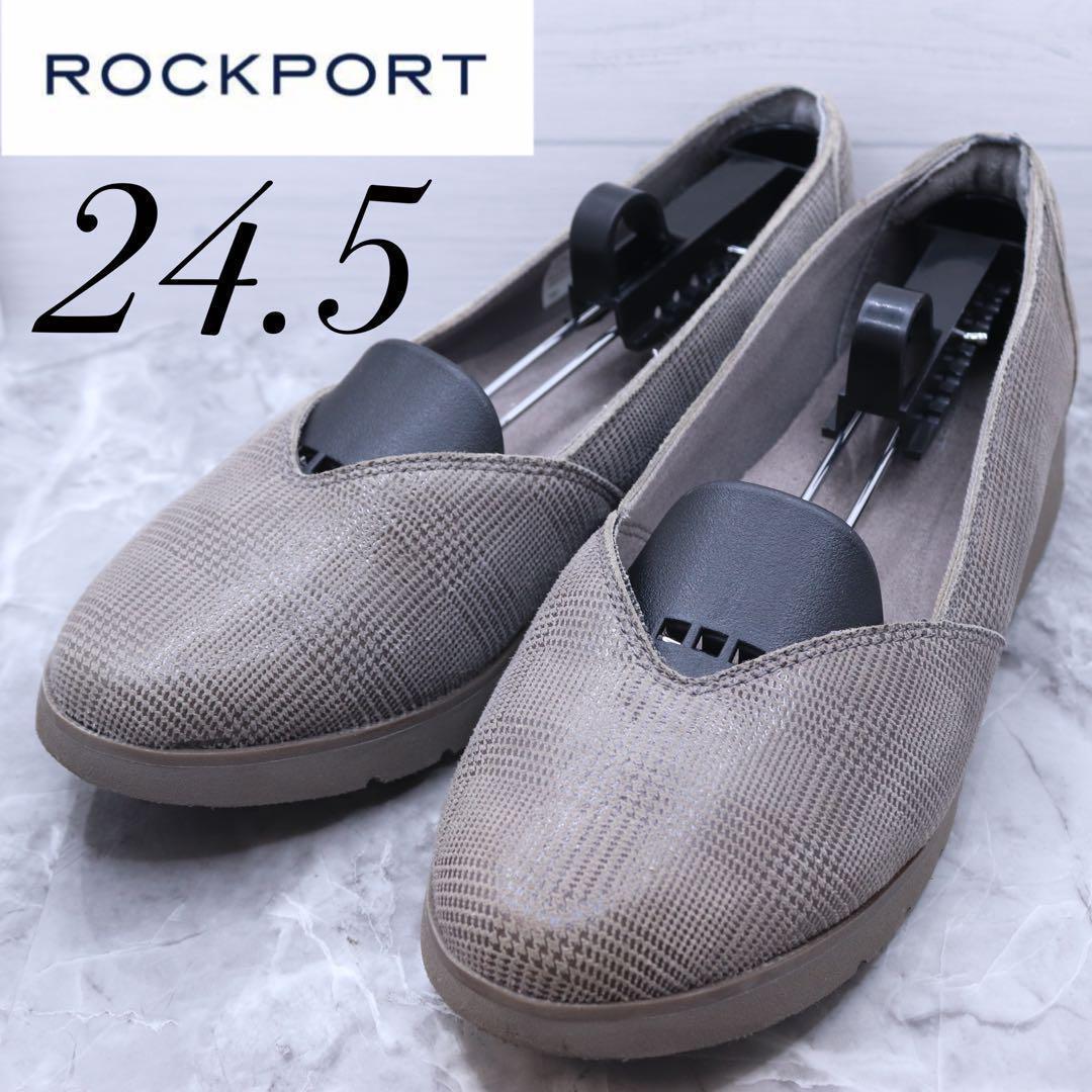 ROCKPORT ロックポート　スリッポン　スニーカー　チェック　グレー24.5