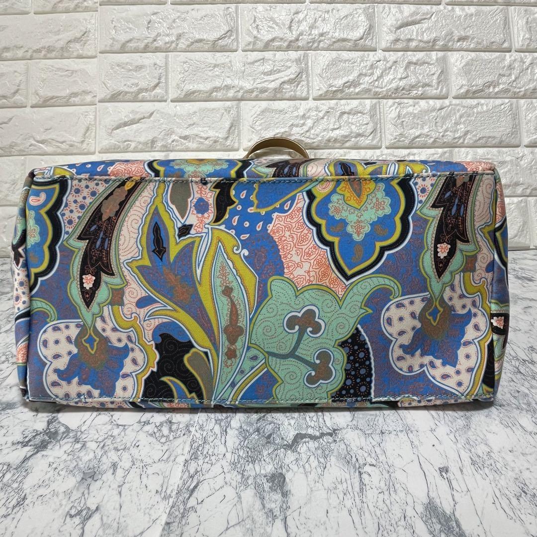 美品 ETRO エトロトートバッグ ペイズリー マルチカラー シルバー金具