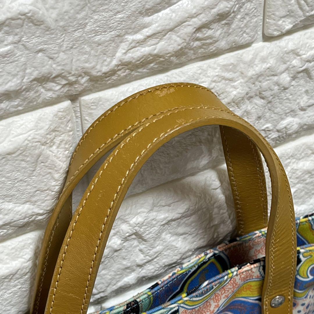 美品 ETRO エトロトートバッグ ペイズリー マルチカラー シルバー金具