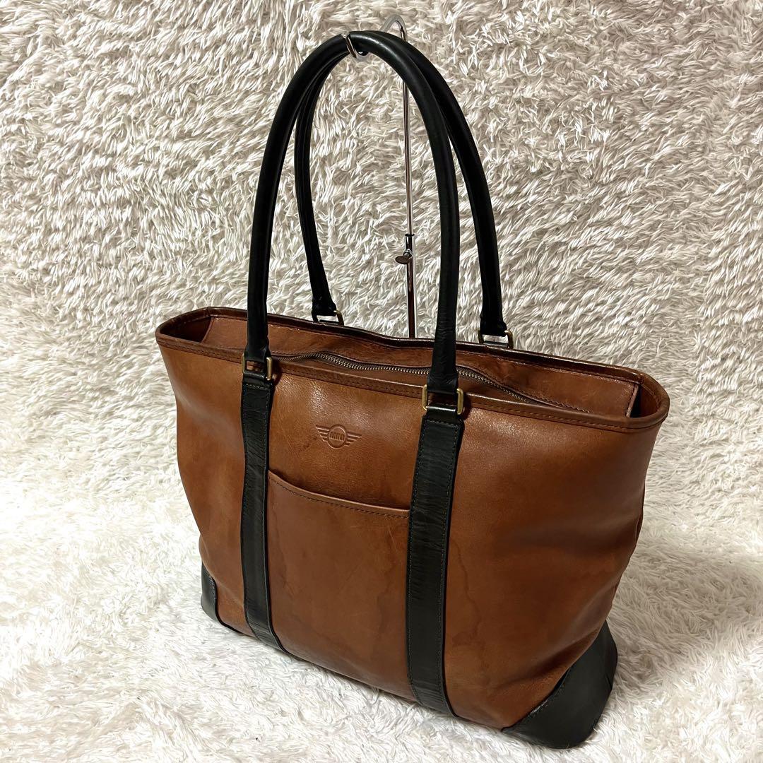 ✨超激レア✨MINI トートバッグ ビジネスバッグ オールレザー ヌメ革 肩掛け
