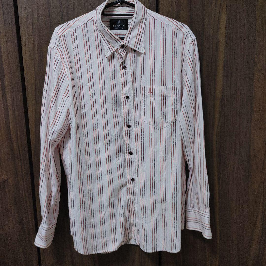 LANVIN COLLECTION 長袖シャツ ストライプ桜柄