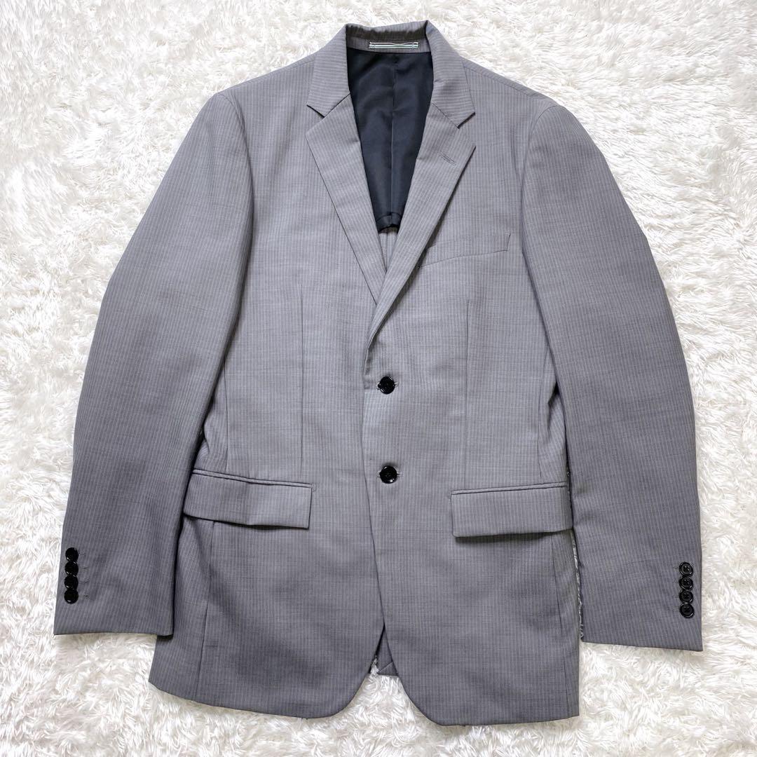 【美品】オリヒカ スーツセットアップ グレー ストライプ A6 美品✨ オリヒカ パンツ スーツ セットアップ Y6 ストライプ