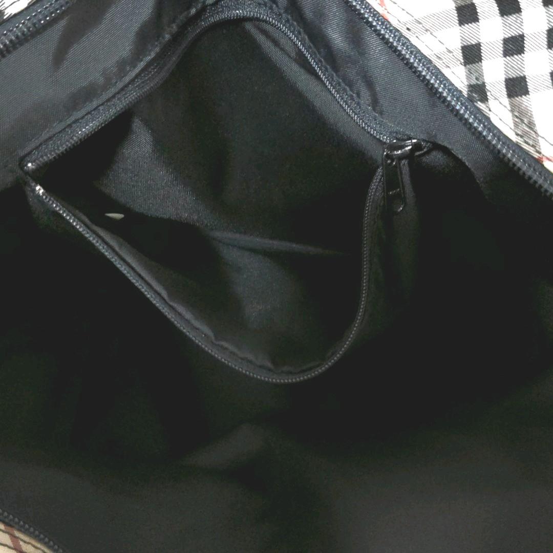 正規店在庫 al14. BURBERRY 牛革×ナイロントートバッグ黒 ノバチェック柄 Dy9XU-m89424183360 お得2022