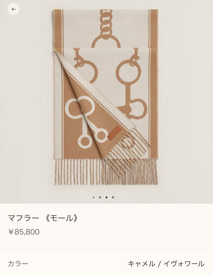 エルメス 2025秋冬 カシミアマフラー モールHERMES