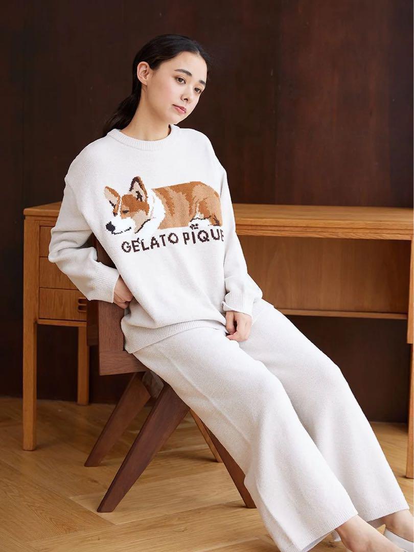 ジェラートピケ SLEEPING DOG ジャガードプルオーバー&ロングパンツ