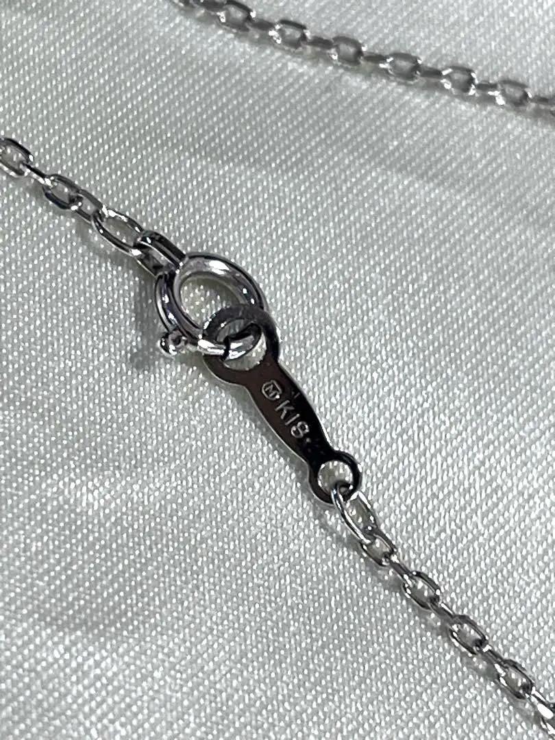 【美品】MIKIMOTO ミキモト　ダイヤネックレス　K18WG 計0.34ct