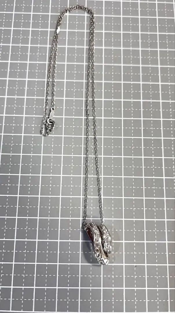 【美品】MIKIMOTO ミキモト　ダイヤネックレス　K18WG 計0.34ct