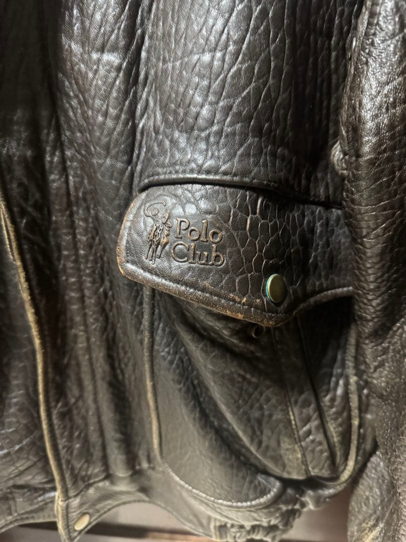 Polo Club ダークブラウン レザージャケット Polo Club ダークブラウン レザージャケット