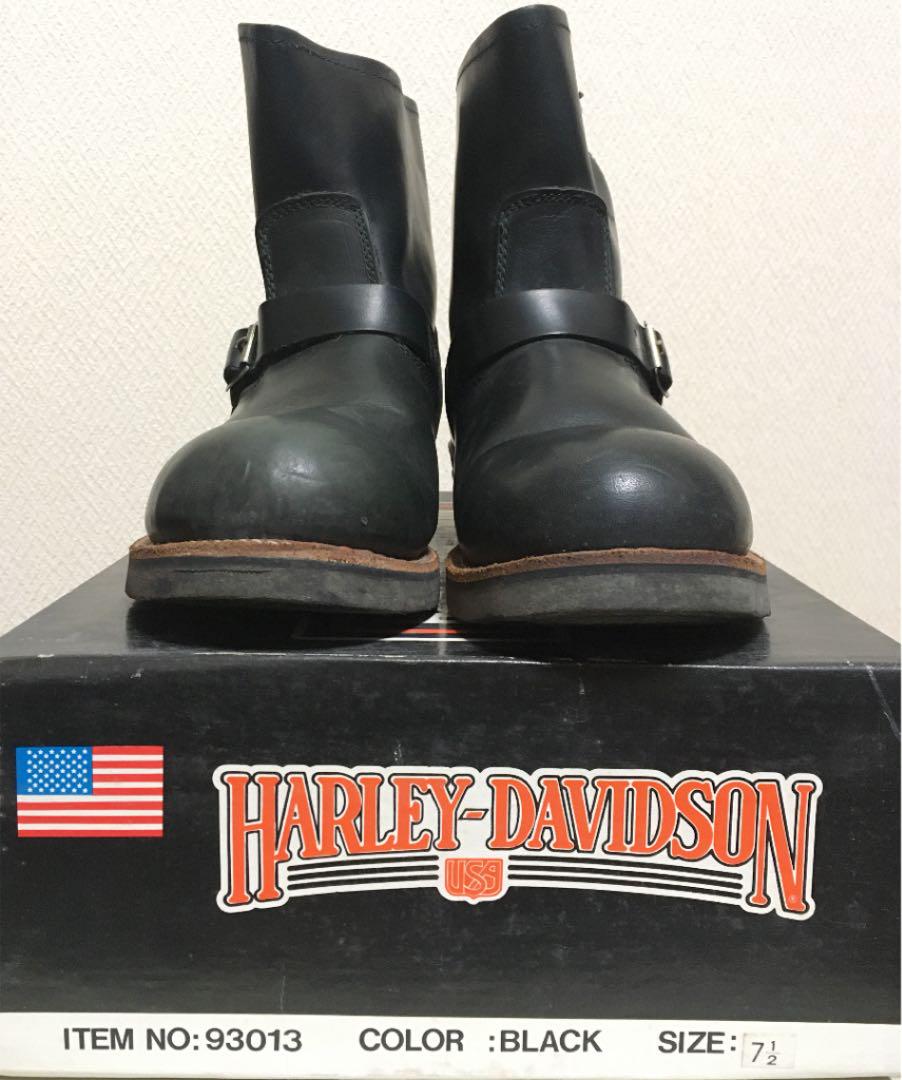 通販定番 レア 90'レザーエンジニアブーツ US7.5 l0Iwx-m89434570145 HARLEY DAVIDSON 高評価即納