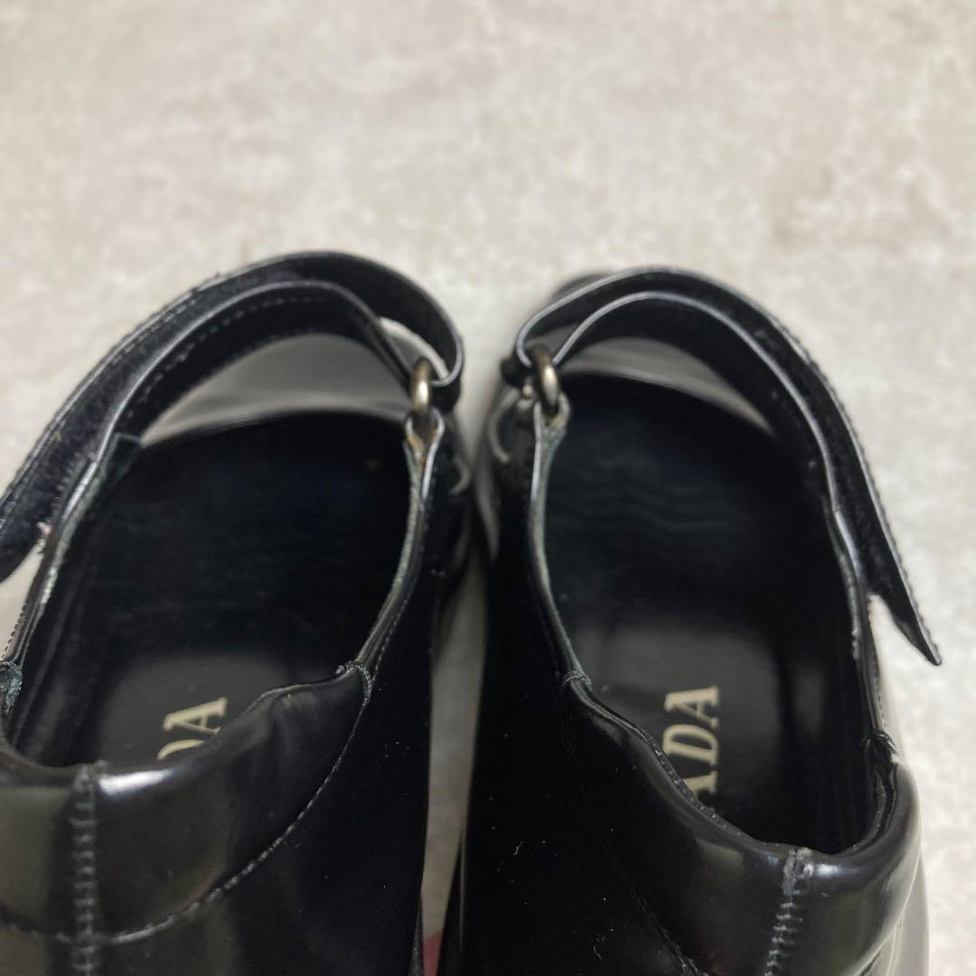 PRADA プラダ　フラップ　スクエア　レザー　シューズ　ローファー36 1/2