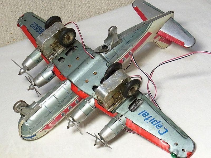 Capital Airlines ブリキのリモコン飛行機 １９５０年代　日本製 国産ブリキ玩具 Boeing 707型 PANAM 1958年 パン・アメリカン