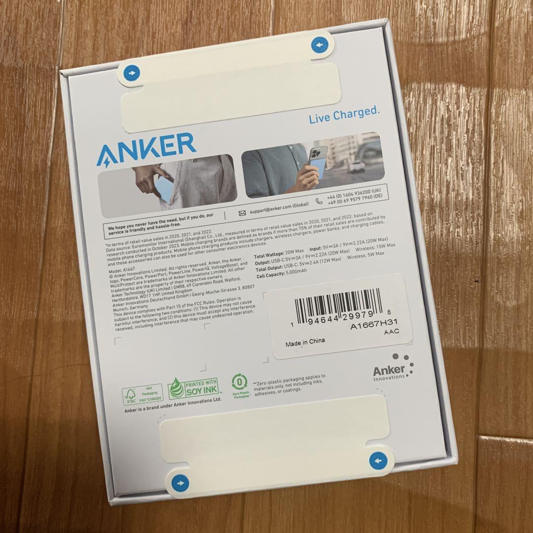 スマホアクセサリー Anker MagGo Power Bank 5K,Slim