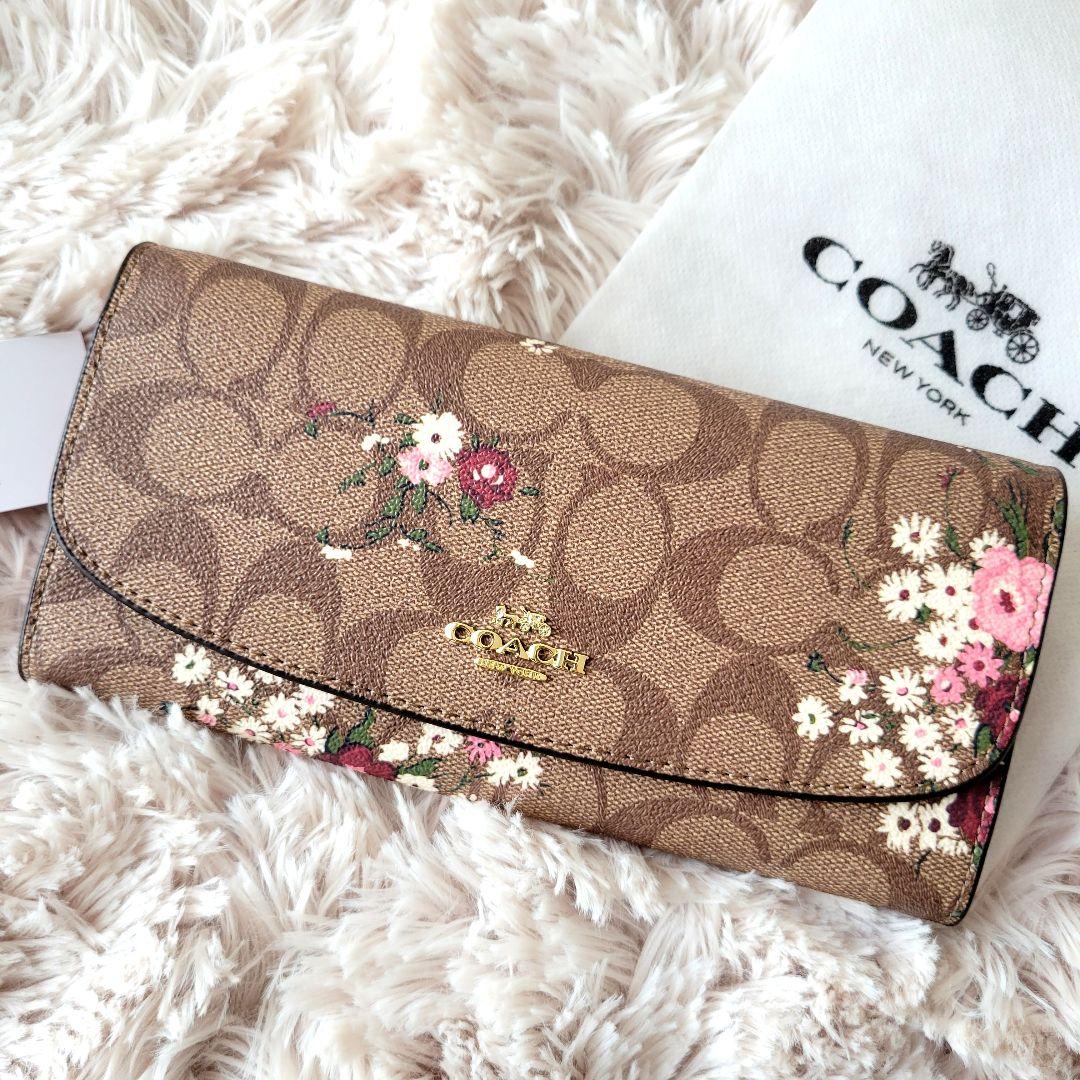 コーチ 長財布 エンベロープ フローラルプリント 新品未使用】COACH コーチ 長財布 エンベロープ 花柄 フローラル