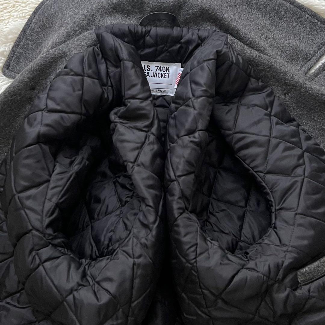 【美品】Schott ピーコート　メルトン　グレー　キルティング　USA製　40