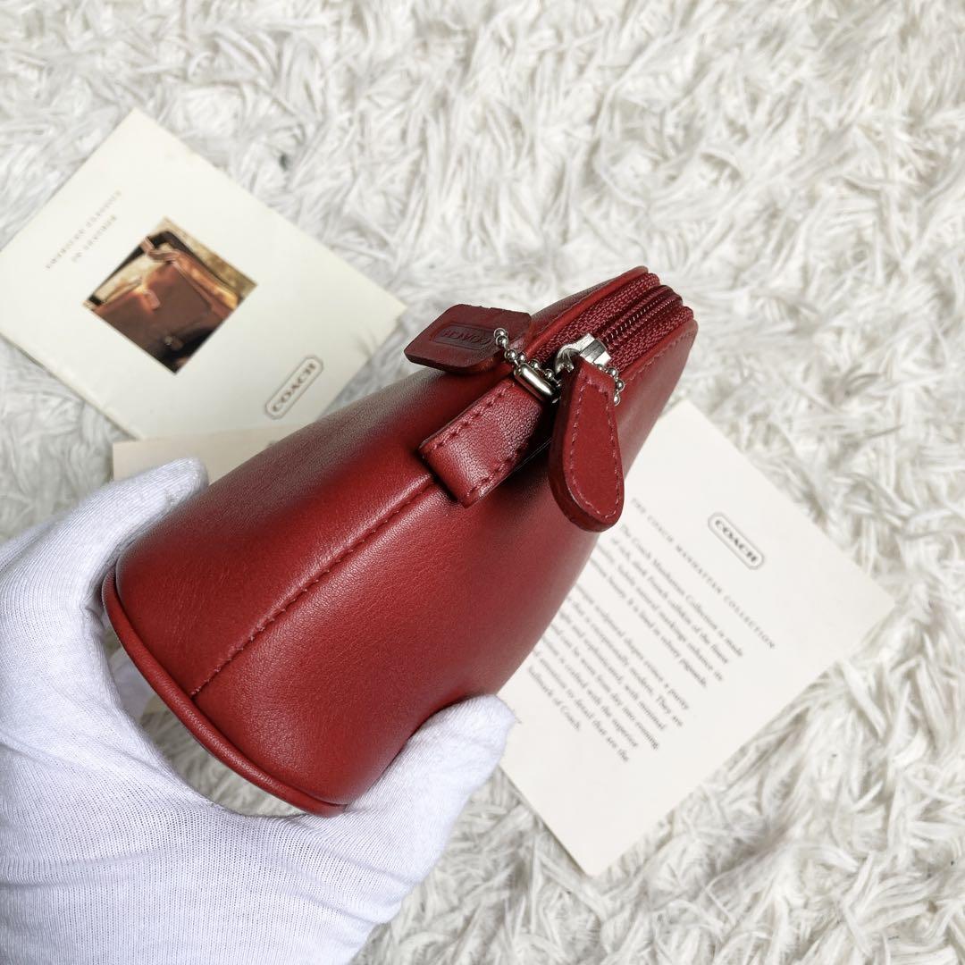未使用 vintage coach old red 赤 コスメポーチ