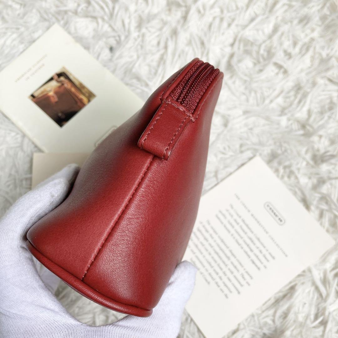 未使用 vintage coach old red 赤 コスメポーチ