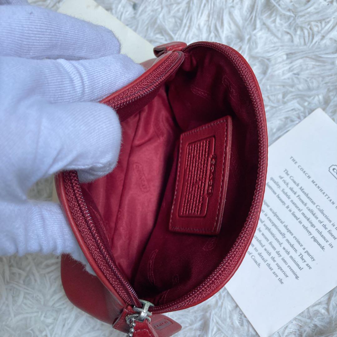 未使用 vintage coach old red 赤 コスメポーチ