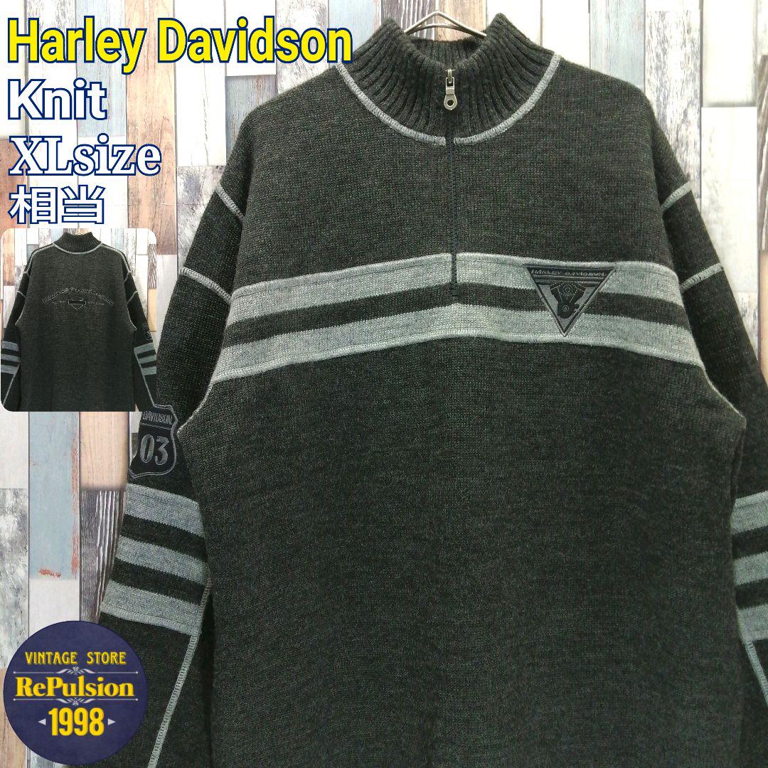【レア】Harley Davidson　ハーレーダビッドソン　ニット☆両面ロゴ