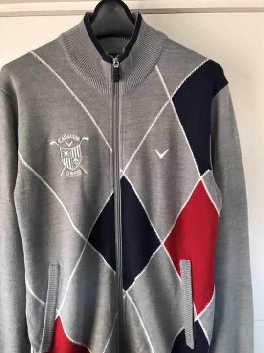 人気デザイン CALLAWAY ダイア アーガイル ジップ ニット セーター