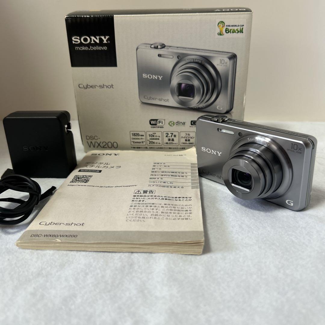 美品　sony cyber-shot dsc wx200　シルバー　 ソニー サイバーショット WXシリーズ コンデジ ソニー SONY DSC-WX200