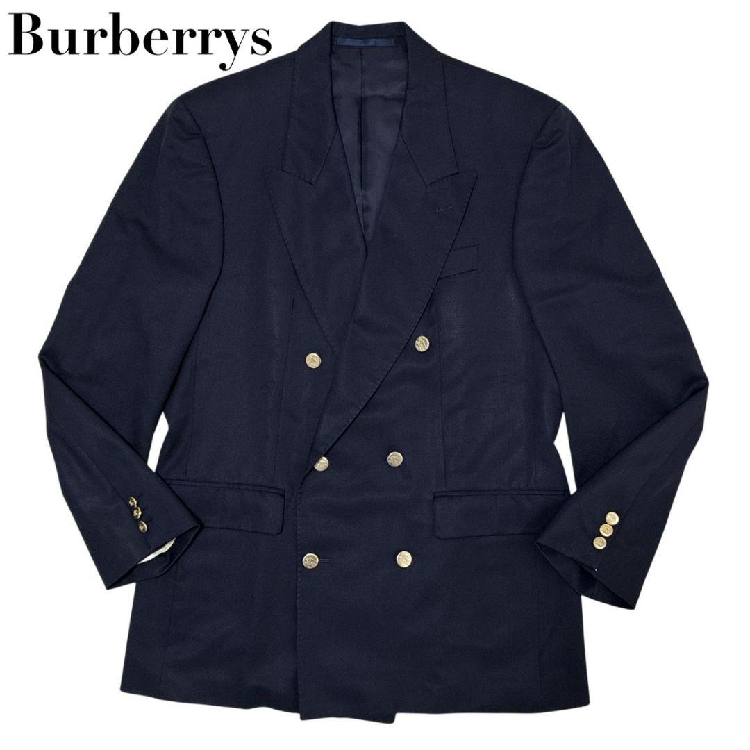 極美品★Burberrys バーバリー ダブル ジャケット 紺ブレ メタルボタン