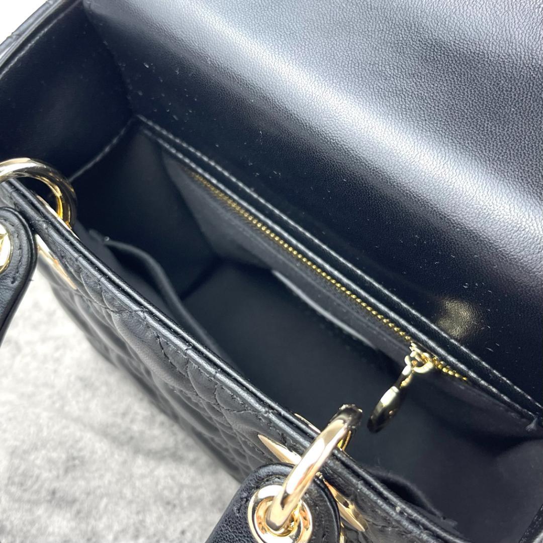 【箱付き】クリスチャンディオール Lady Dior スモールバッグ ブラック