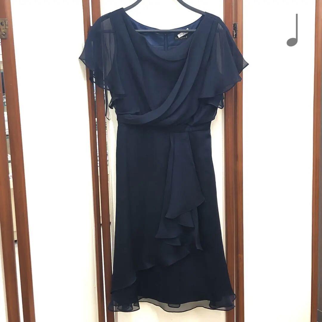 Exquis ジュネビビアン フォーマルワンピース　ドレス ネイビー 紺 9号 ジュネビビアン Genet Vivien ロングドレス （ネイビー