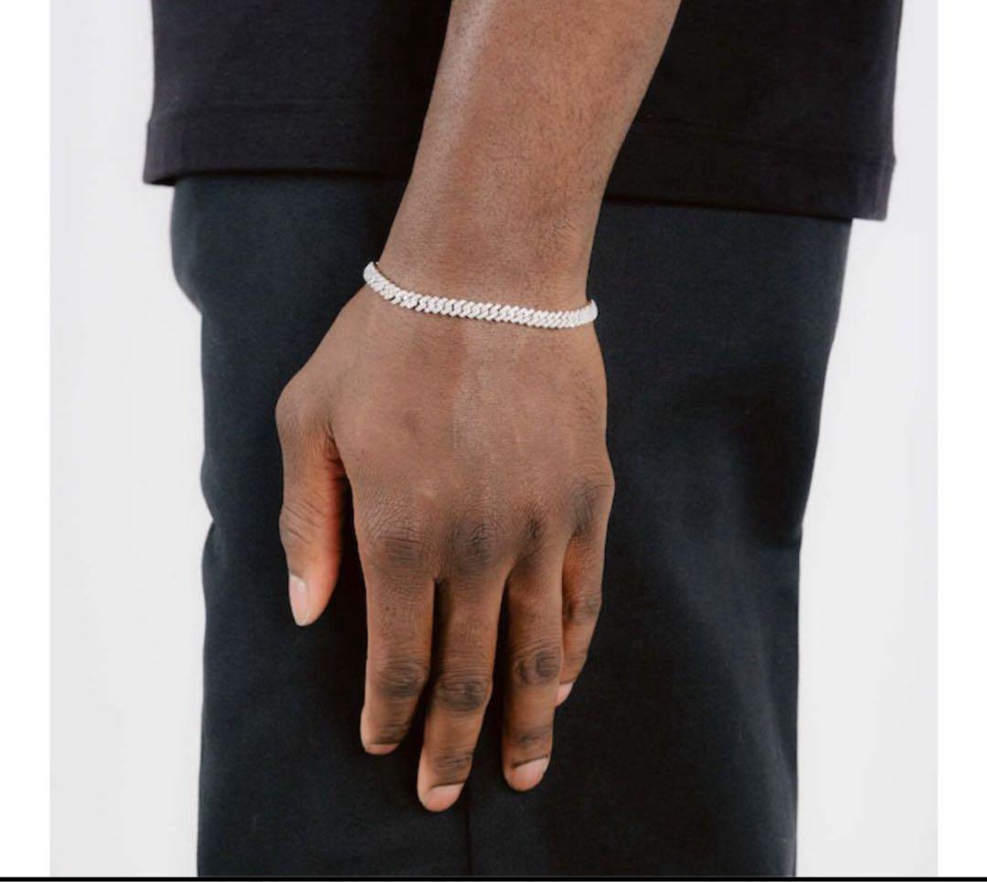 アクセサリー 5mm Iced Out Prong Chain Bracelet
